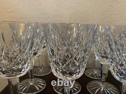 9 Waterford Crystal LISMORE 5 7/8 Claret Wine Glasses
