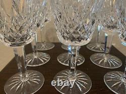 9 Waterford Crystal LISMORE 5 7/8 Claret Wine Glasses