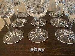 9 Waterford Crystal LISMORE 5 7/8 Claret Wine Glasses