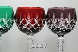 AJKA Arabella Set of 4 Cut Clear Crystal Wine Hocks Goblets Stem Glasses Hungary