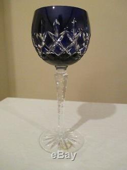 AJKA CRYSTAL Goblets Arabella Set 4 Multi-Color Cut Clear Wine 8 1/4 UNUSED