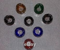 AJKA Cut to Clear Colored Crystal Hock Vtg Wine Goblet Glasses Marsala Set of 8