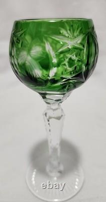 AJKA Marsala Cut Crystal Wine Hock Goblets Set of 7 Multicolor 5 Tall
