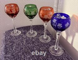AJKA Marsala Cut-to-Clear 8.25 Crystal Wine Glasses, Set of 4, Various Colors
