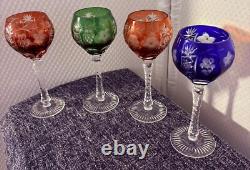 AJKA Marsala Cut-to-Clear 8.25 Crystal Wine Glasses, Set of 4, Various Colors