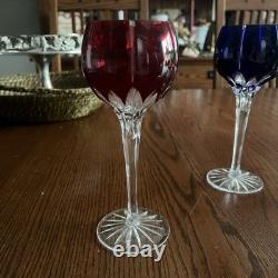 AJKA Marsala Cut-to-Clear 8.25 Crystal Wine Glasses, Set of 4, Various Colors