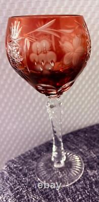 AJKA Marsala Cut-to-Clear 8.25 Crystal Wine Glasses, Set of 4, Various Colors