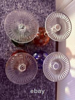 AJKA Marsala Cut-to-Clear 8.25 Crystal Wine Glasses, Set of 4, Various Colors