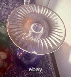 AJKA Marsala Cut-to-Clear 8.25 Crystal Wine Glasses, Set of 4, Various Colors