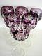 AJKA RILETTE LOUBOUTIN AMETHYST CASED CUT TO CLEAR CRYSTAL WINE GOBLETS Set of 6