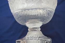 ANTIQUE CRYSTAL CHAMPAGNE COOLER WINE FROSTED GLASS GRAPE PATTERN FOOTED 9in