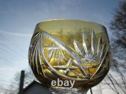 AS IS Vintage 6 Crystal Clear wine Glasses Hand Cut Made In Poland & some unknow