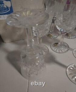 ATLANTIS CLEAR CRYSTAL FATIMA set of (8) WINE GLASSES new