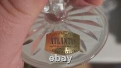 ATLANTIS CLEAR CRYSTAL FATIMA set of (8) WINE GLASSES new