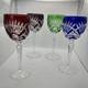 Ajka Bohemian Crystal Large Wine Glasses 9 tall Green Red Blue Purple (4)