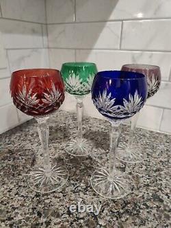 Ajka Caroline Cut to Clear Crystal wine glasses set of 4 (Mint Condition)