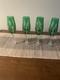 Ajka Castille Albinka Emerald Green Cut To Clear Crystal Wine Glasses