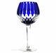 Ajka Castille Cobalt Blue Cased Cut to Clear Crystal Wine Balloon Goblet