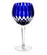 Ajka Castille Cobalt Blue Cut to Clear Crystal Wine Balloon Glass