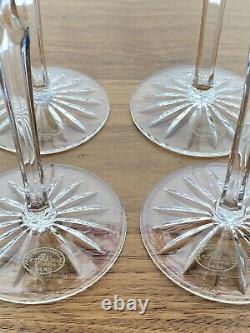 Ajka Castille Cut to Clear Crystal Hungary Red Blue Purple Wine Glasses Balloon