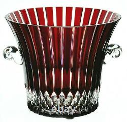 Ajka Castille Ruby Red Cut to Clear Crystal Wine Ice Bucket Cooler