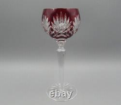 Ajka Crystal Caroline Ruby Hock Wine Glasses Set of Four