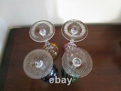 Ajka Crystal Marsala Wine Goblets 4 Glasses Multi Color Hungary