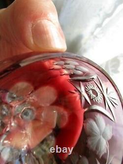 Ajka Crystal Marsala Wine Goblets 4 Glasses Multi Color Hungary