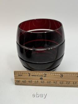 Ajka Crystal Stemless Wine Glasses Cut To Clear Set Of 3 Hungary