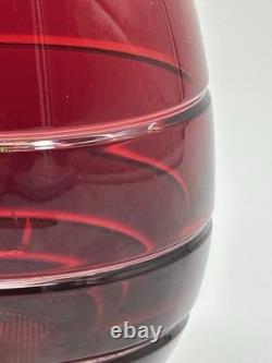 Ajka Crystal Stemless Wine Glasses Cut To Clear Set Of 3 Hungary