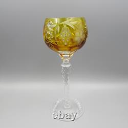 Ajka Crystal Stemware MARSALA GOLDEN / AMBER Large Wine Glasses Set of Four