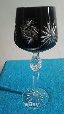 Ajka Crystal Wine Glasses Bohemian Cut Glass Set of 6. 24% PbO