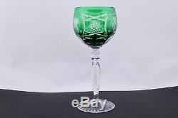 Ajka Cut To Clear Crystal Multi Color Hock Wine Goblets Set Of 4 New