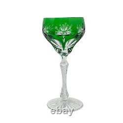 Ajka Hungarian Cut to Clear Crystal Wine Goblet Glasses (Set of 6)