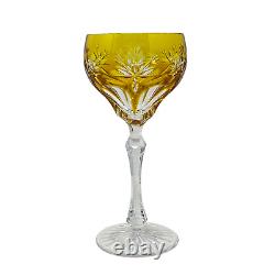 Ajka Hungarian Cut to Clear Crystal Wine Goblet Glasses (Set of 6)