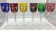Ajka Magda Pride tall wine glass goblets 9-5/8 cut to clear crystal x 6 colors