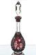 Ajka Marsala Cased Ruby Red Cut to Clear Crystal Wine Decanter 16 New