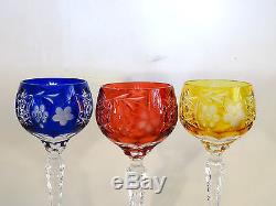 Ajka Marsala Crystal Wine Glasses Multi Color Cut to Clear Glasses Mint