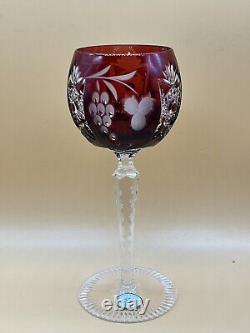 Ajka Marsala Glass Crystal Wine Goblet Hocks Set (3)