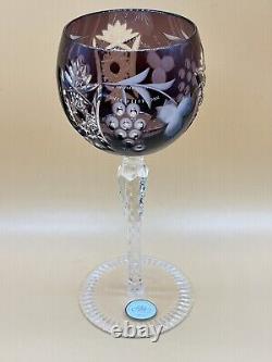 Ajka Marsala Glass Crystal Wine Goblet Hocks Set (3)