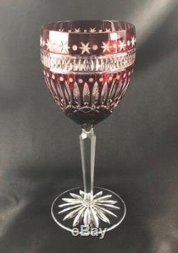 Ajka Serenity Star for Waterford Crystal Glass Wine Goblet Red Cut to Clear