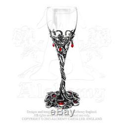 Alchemy Gothic Pewter Blood Red Swarovski Crystal Dracula Cup Wine Glass Goblet