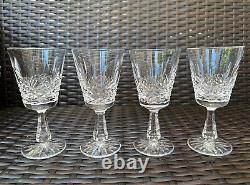 Amazing Set of 4 WATERFORD CRYSTAL Kenmare (Cut) Claret Wine Glasses MINT