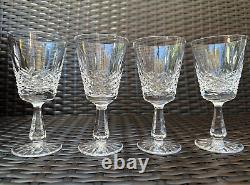 Amazing Set of 4 WATERFORD CRYSTAL Kenmare (Cut) Claret Wine Glasses MINT