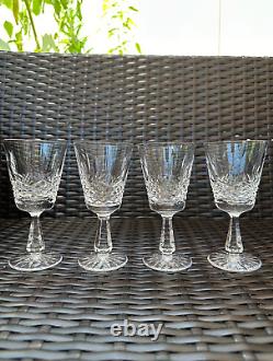 Amazing Set of 4 WATERFORD CRYSTAL Kenmare (Cut) Claret Wine Glasses MINT