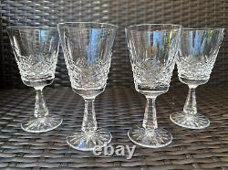 Amazing Set of 4 WATERFORD CRYSTAL Kenmare (Cut) Claret Wine Glasses MINT