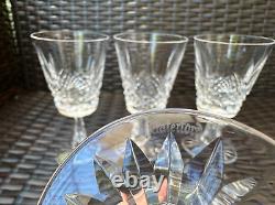 Amazing Set of 4 WATERFORD CRYSTAL Kenmare (Cut) Claret Wine Glasses MINT