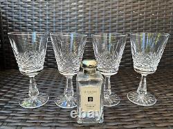 Amazing Set of 4 WATERFORD CRYSTAL Kenmare (Cut) Claret Wine Glasses MINT