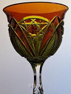 Amazing Vintage Roemer Wine Crystal Baccarat Or Vsl 2 Colors Orange And Yellow