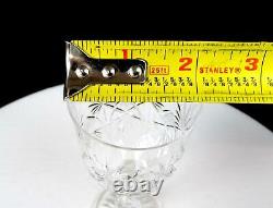 American Brilliant Cut Crystal 2 Piece Zipper Stem 5 1/2 Wine Glasses